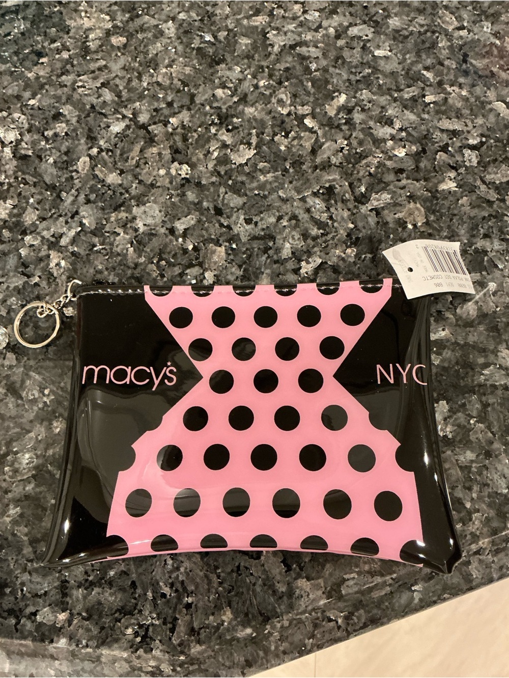 NWT MACY’S INC COLLECTION PINK & BLACK COSMETIC MAKEUP CASE BAG